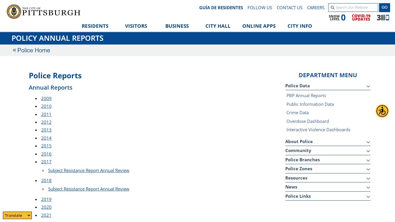 Police Reports | pittsburghpa.gov